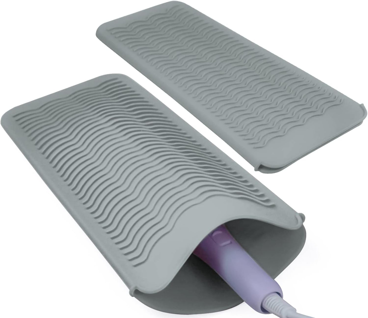 Silicone Heat Resistant Mat for Hair Tools - Pouch for Curling Iron & Straightener | Black