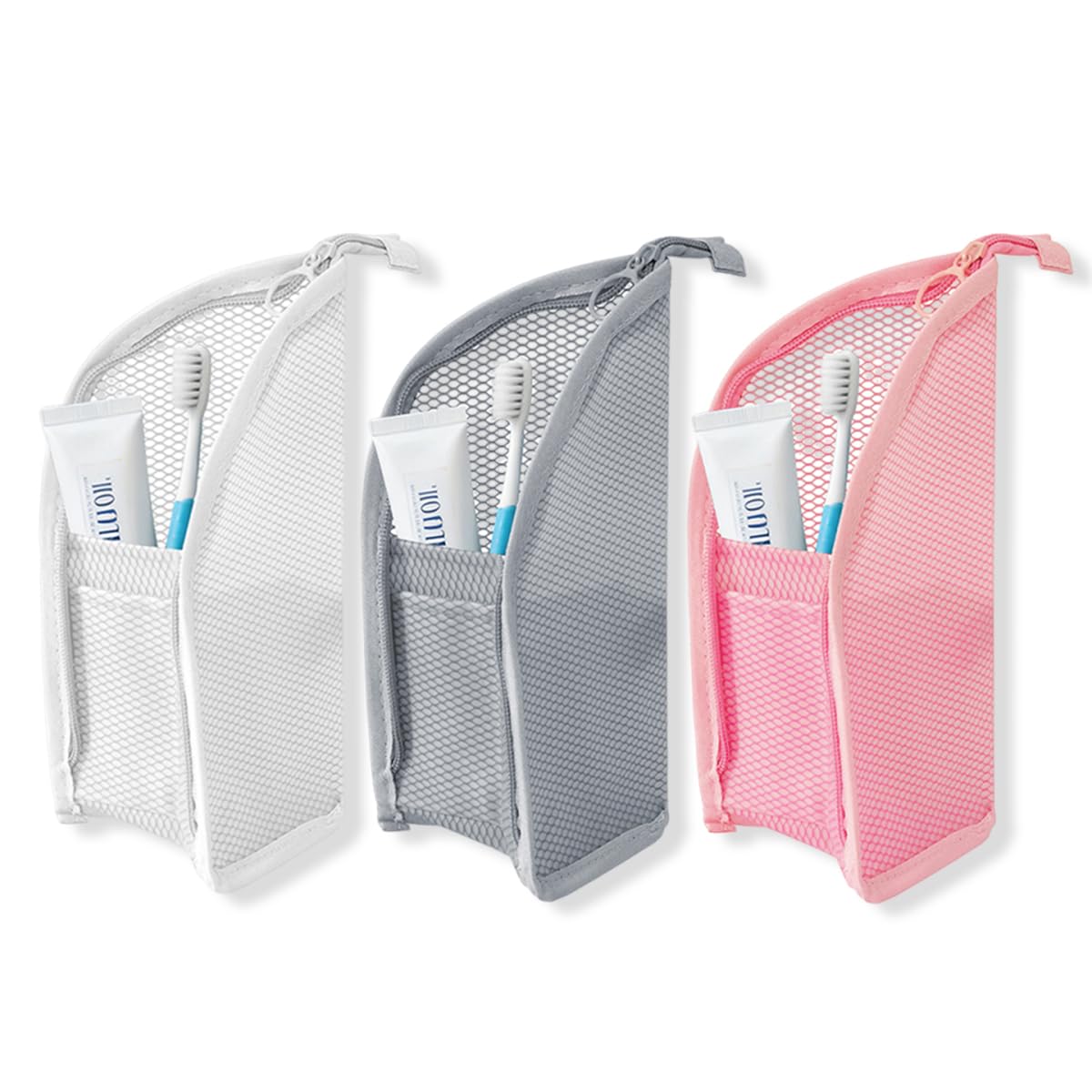 Standing Toiletry Bag | Portable Lightweight Travel Toiletry Cosmetic Brush Compartment | Eva Makeup Toothbrush Bags with Zipper Mesh Pocket | Travel Toiletry Storage Organizer for Woman and Man