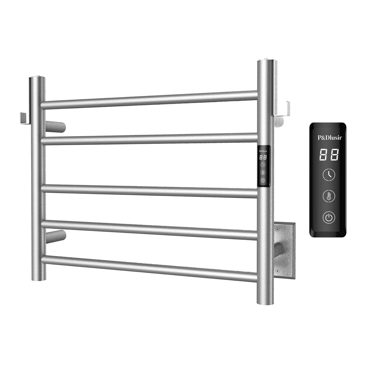 P&Dlusir EL13 Heated Towel Rack, Brushed, 5 Bar