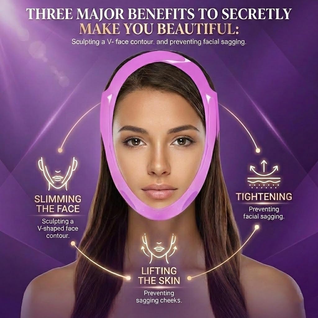 AELuxLas Chin Strap for Sleeping - Soft Silicone Double Chin Reducer Eliminator for Women Men, Reusable V Line Chin Lifting Mask Face Slimming Strap, Breathable Face Shaper For jawline And Double Chin