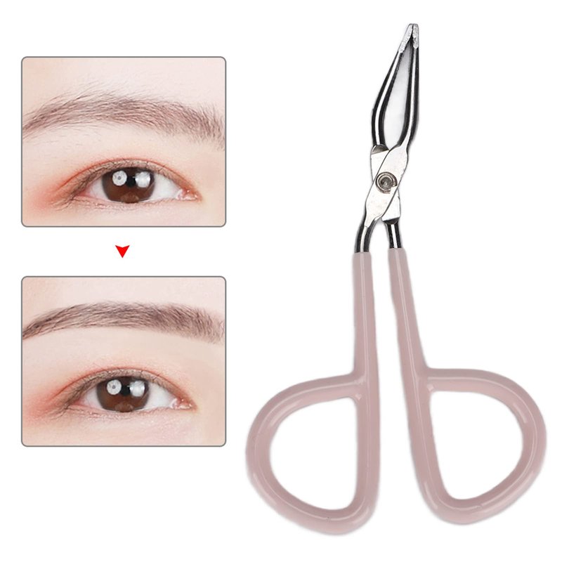 Topnice Eyebrow Tweezers, Stainless Steel & ABS, Compact, Pink, Professional Salon Tweezers with Easy Scissor Handle, Best Precision for Eyebrow Hair Removal