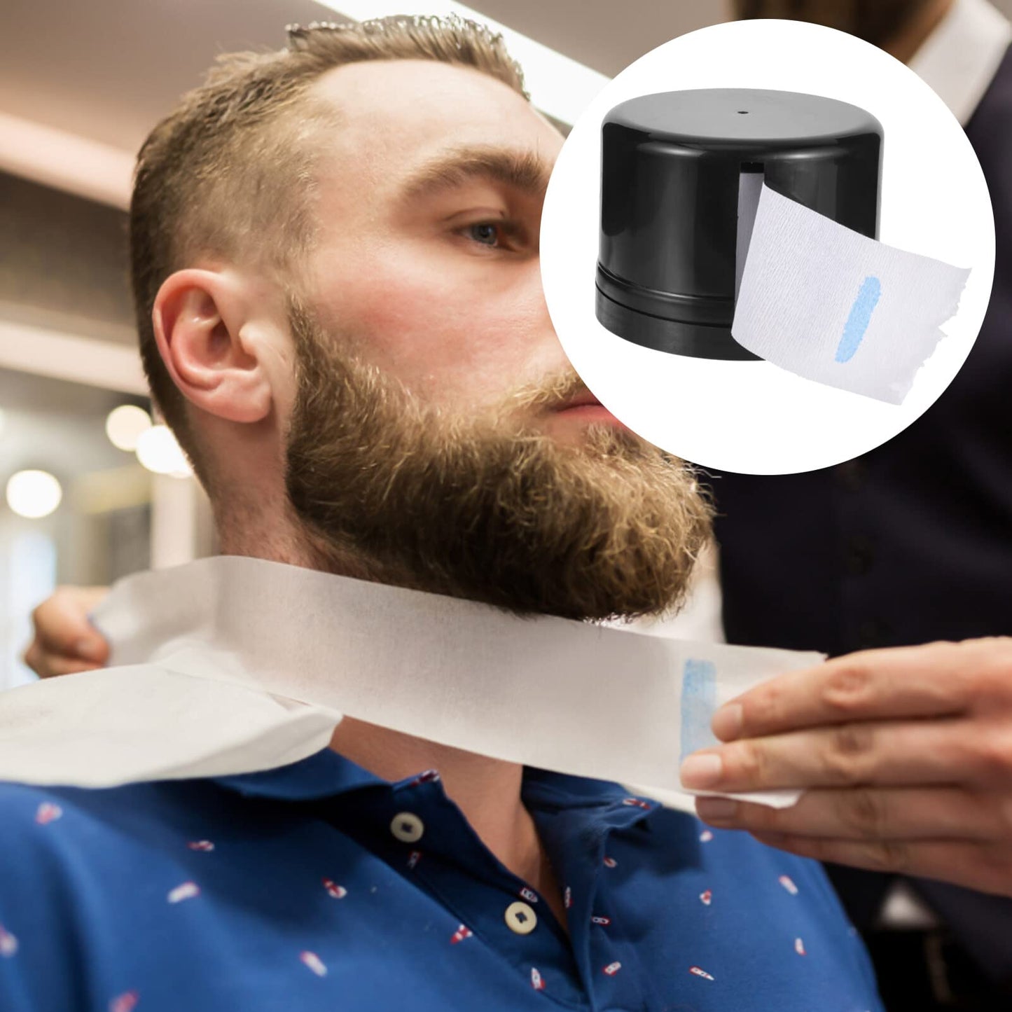 Angoily Neck Strips, Professional Barber Tape Stretchy Paper Roll Holder Covering Paper Case Container for Hair Salon, Hairdressing Duster Tool, Barber Accessories