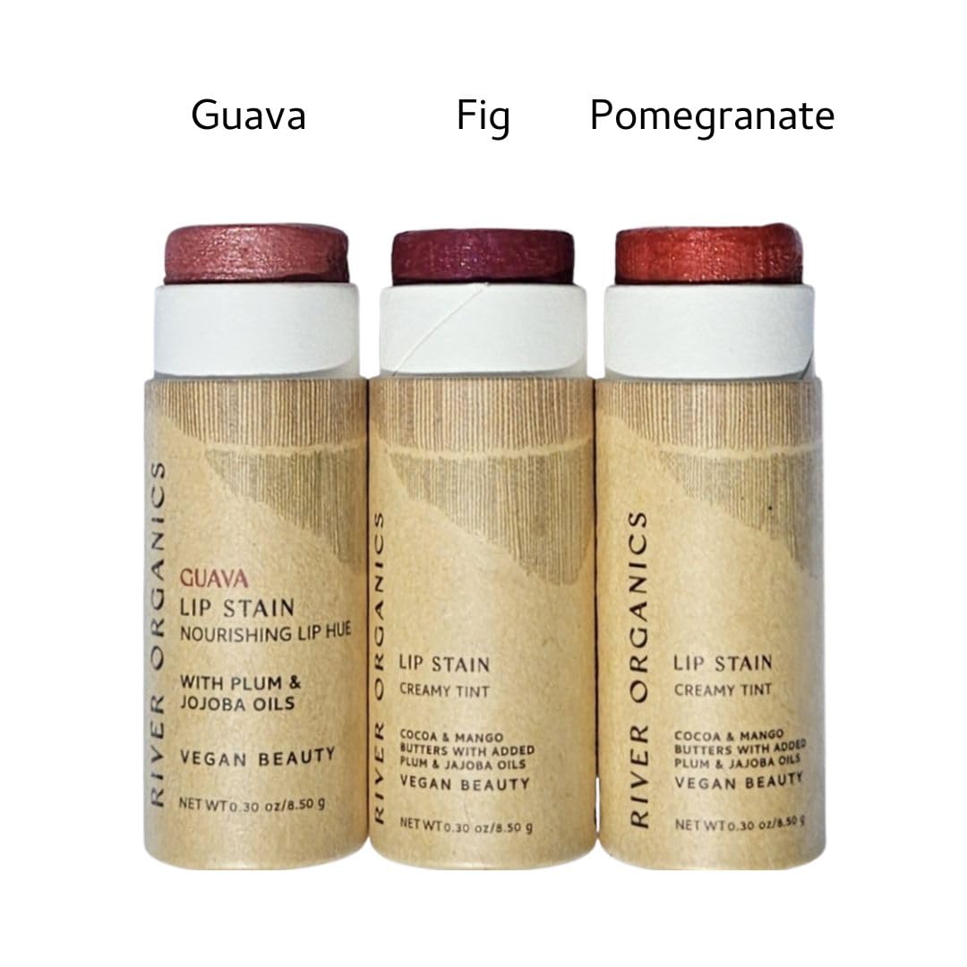 Organic Lip Stain - Zero-Waste Vegan Formula, Long-Lasting Color in Fig | 0.30 oz / 8.45 g
