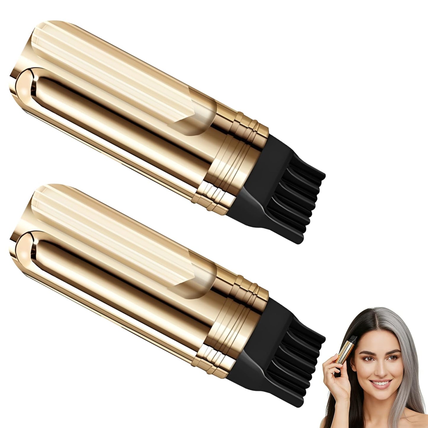 Hair Dye Comb - 2 in 1 Instant Gray Hair Coverage Tool | Portable Quick-Drying Concealer (Black)