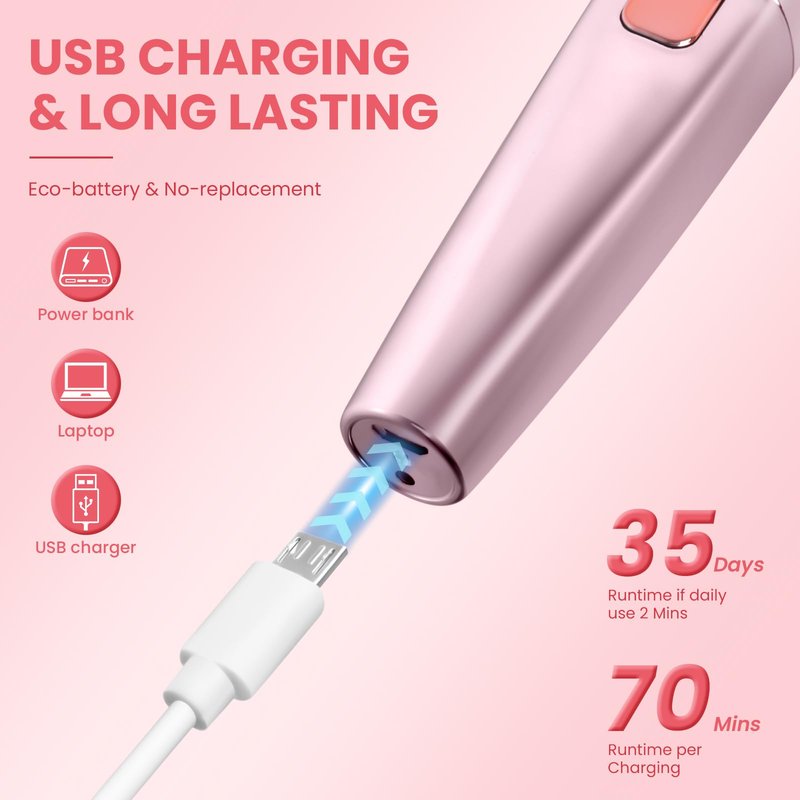JNATER Eyebrow Facial Hair Remover - 2 in 1 Rechargeable Eyebrow Trimmer and Facial Hair Removal for Women, Painless Electric Hair Removal Device with LED Light for Face Eyebrows Peach Fuzz Lip Body