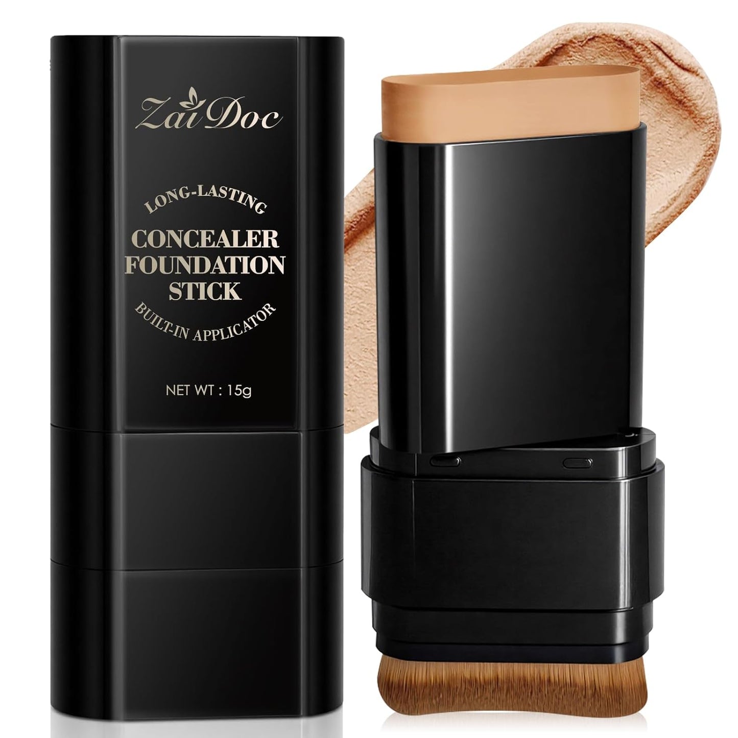 Foundation Stick - Dual-Ended 2-in-1 Longwear & Waterproof Makeup | Natural Full Coverage for Dark Circles & Blemishes - 2.09 oz