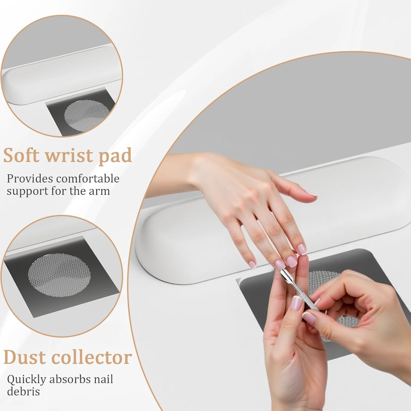 Professional Nail Desk - Modern Nail Table with Storage Cabinet, Fan & Dust Collector | Ideal for Nail Techs