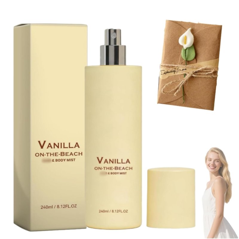 Vanilla Hair and Body Mist - Long-Lasting Beach Fragrance Spray | Natural Vanilla & Ocean Scent, Portable (1 oz)