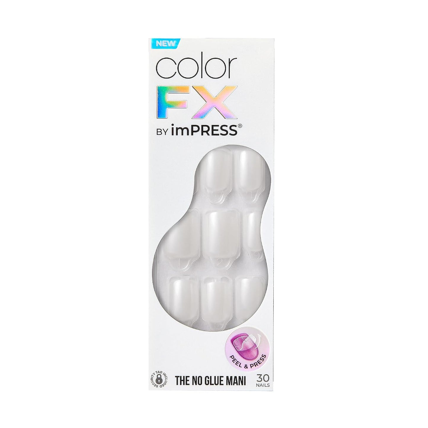 Impress Color FX No Glue Press-On Nails - 30 Pcs Metallic Chrome & Cat Eye | Medium Size, Easy Peel & Press