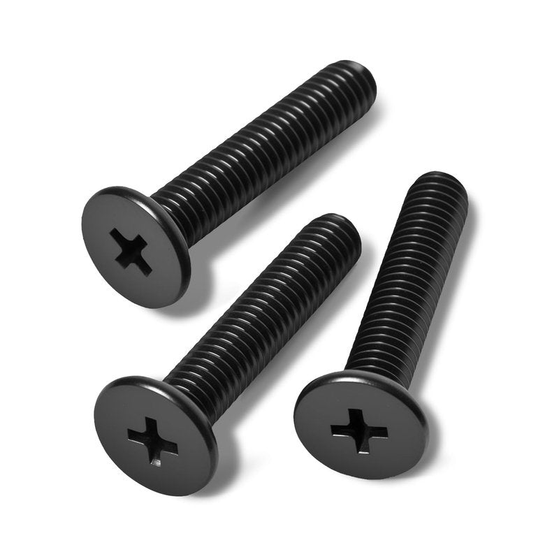 M3-0.5 x 10mm 50Pcs Flat Round Head Machine Screws, Black Oxide 304 Stainless Steel Phillips Cross Drive Screws Hardware Fastener