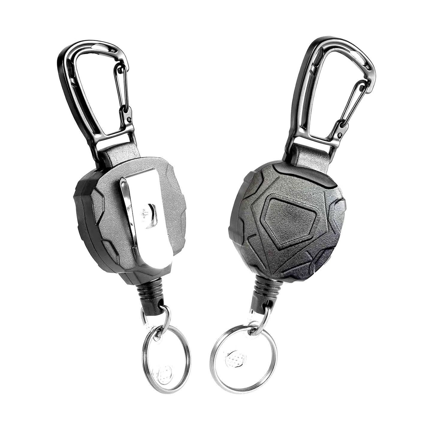 Tactical Badge Holder - Retractable Clip Heavy Duty Reel, Keychain, ID Card Holder (Black G)