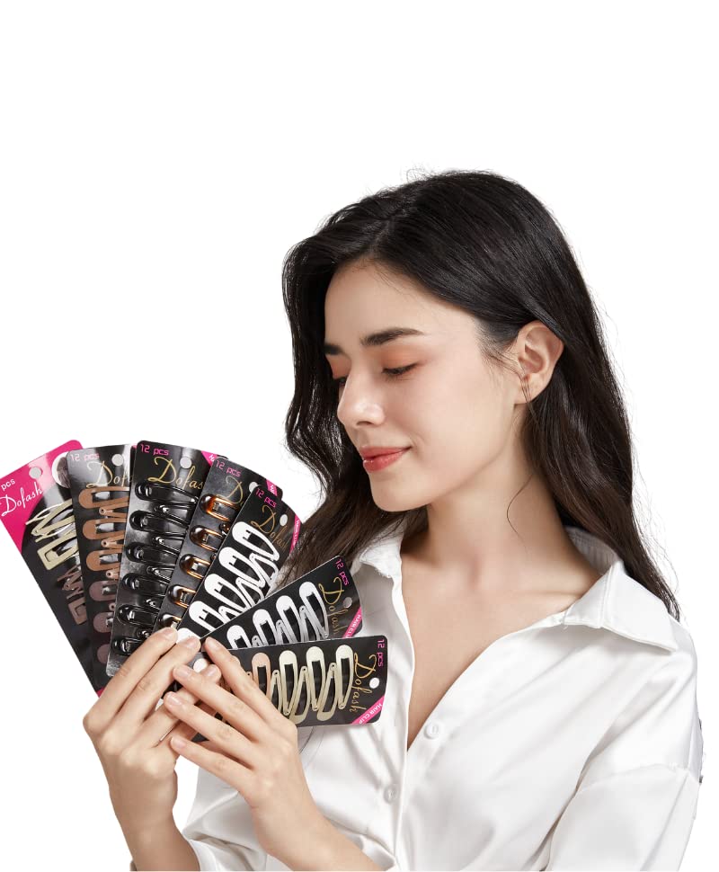 Dofash 12PCS Non-Slip Metal Hair Clips - Small 2'' Barrettes for Fine Hair
