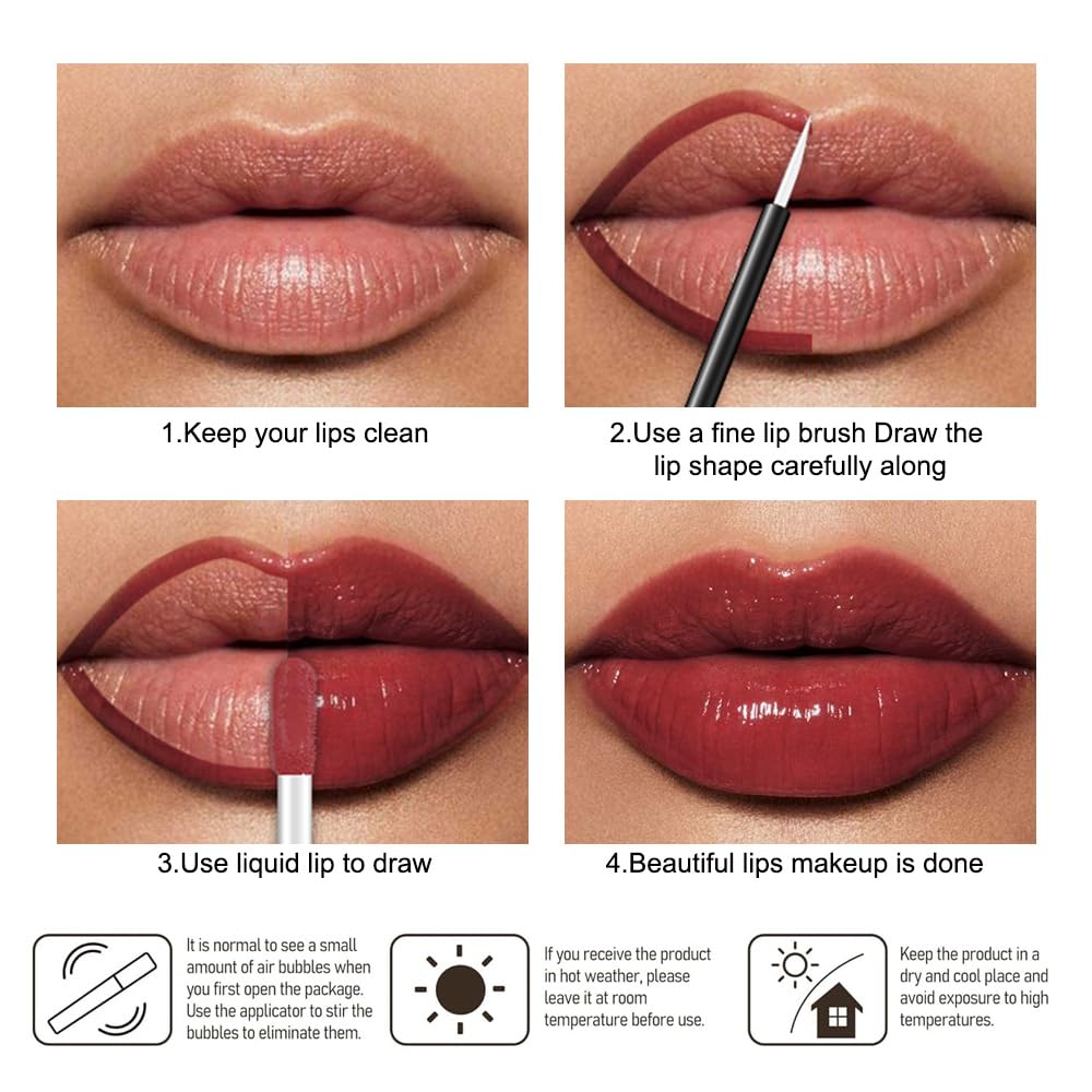 Kaely Longwear No-Budge Lipstick for Women, Highly Pigmented Liquid Lip Color Makeup, Non-Transfer Lip Gloss Stain Waterproof Smudge Proof 24 Hour, Instant Shine, Vegan & Cruelty-Free, 04 LIPPY