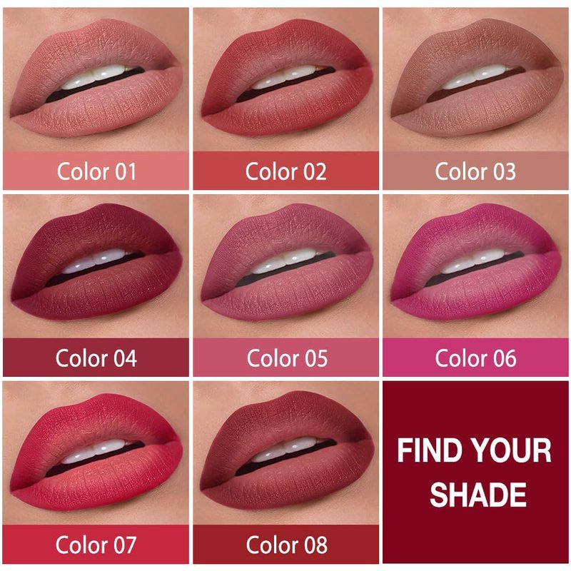 Ruby Dark Red Matte Lipstick & Lip Liner Set - Long Lasting Waterproof | 3 Pcs Combo for Flawless Ombre Effect