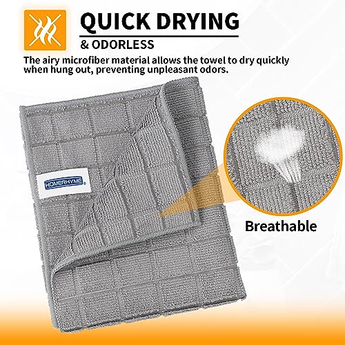 Grey Microfiber Hand Towels 6 Pack - Quick Dry & Lint Free