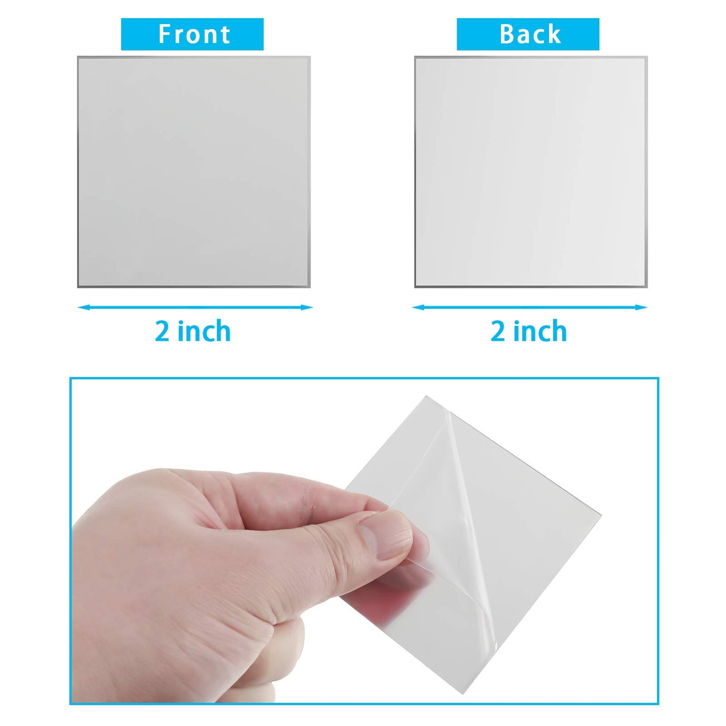 Jetec 25 Pcs Mini Size Acrylic Square Mirror Adhesive Small Square Mirror Tiles for Crafts and DIY Projects Supplies (2 Inches)