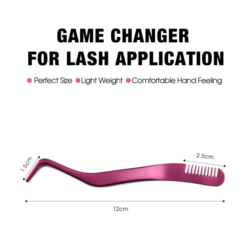 FADLASH Lash Tweezers for Individual & Cluster Lashes, 2pcs DIY Eyelash Extension Supplies, Lash Applicator Tool, Eyelash Tweezers for False Lash Extension, Pink & Rose Gold