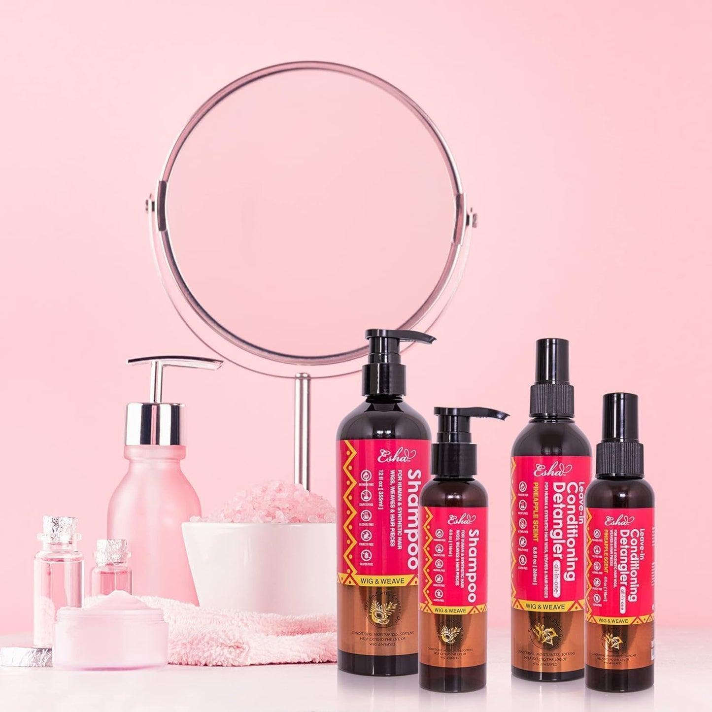 Wig Revival Kit - Shampoo & Detangler Spray Set for Human & Synthetic Wigs | Cleans, Softens & Refreshes (2 Items)