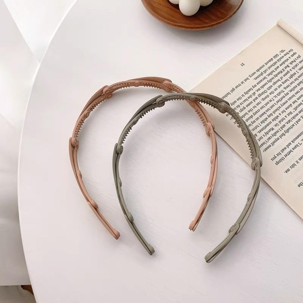 Hairband Non Slip Hair Accessories Headband Headdress Hair Clip Unisex(Khaki)