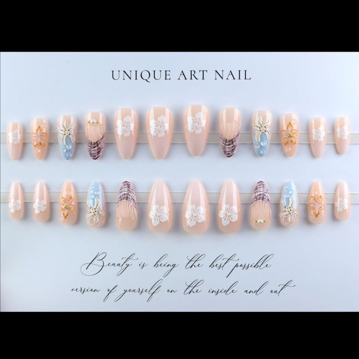 Press on Nails Glossy Fake Nails Fall False Nails Full Cover Glue on Nails for Women 24PCS
