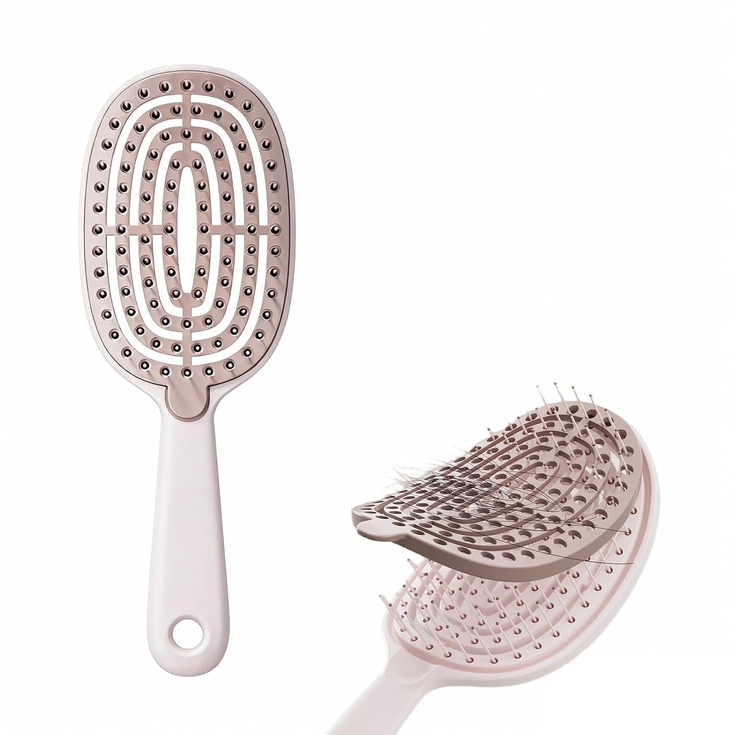 Self-Cleaning Hair Brush - Curved Vented Design for Fast Blow Drying | Mint Green, Ideal for All Hair Types