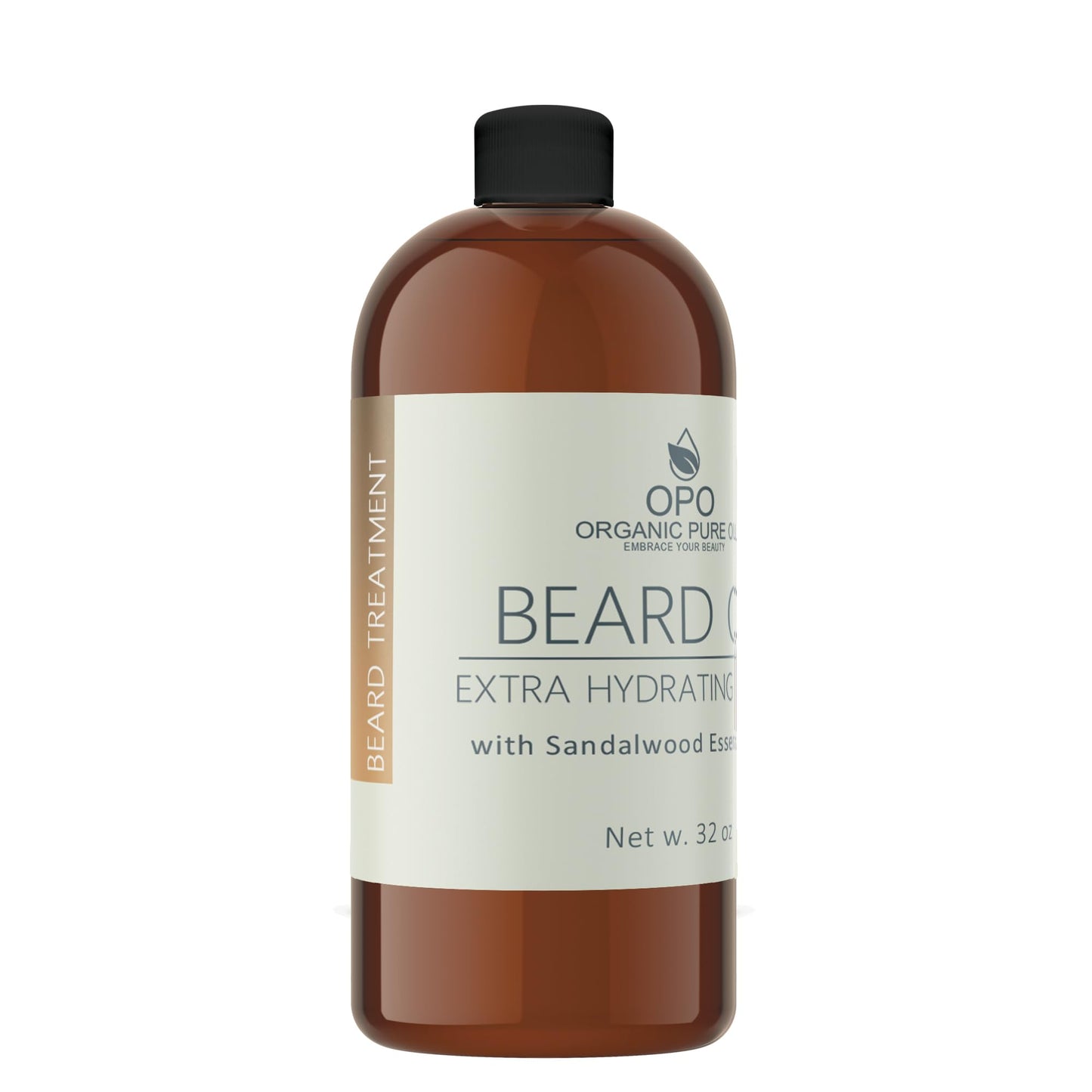 Sandalwood Beard Oil - Natural, Non-GMO, Facial Hair Hydrating & Conditioning Oil Blend - 32 oz - Bulk Sized, Promoting Growth and Silky Smooth Hair - Jojoba, Argan & More!