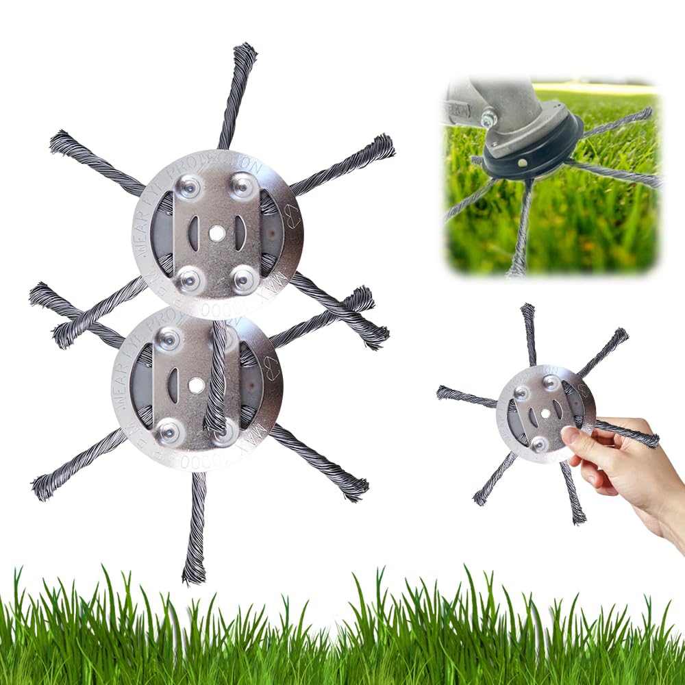 6 Inches Steel Wire Grass Trimmer Head, Upgrade Wire Trimmer Head Replacement for Electric Battery Powered Cordless String Trimmer, Weed Eater, Metal Weed Eater Blade (1, 6 Blade)