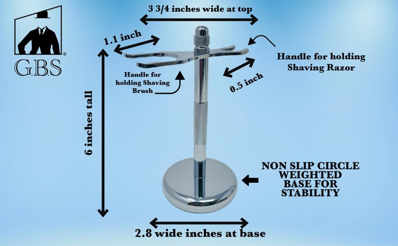 G.B.S Shaving Gift Set, Long Handle Double Edge Safety Razor, Alum Aftershave Block, Chrome Bowl with Natural Shave Soap, Shaving Brush Grooming Kit for Men
