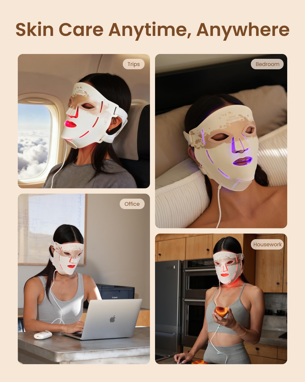 RENPHO Red Light Therapy Mask for Face, Wrinkle & Acne Treatment, 324 LEDs