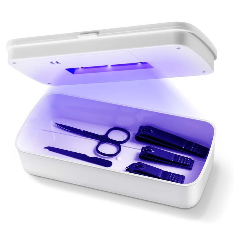 Nail Tool Sterilizer - LXIANGN Portable USB Charge Nail Tool Cleaner Box Machine for Manicure Salon,Jewelry, Phone, Lash Tweezers,Nail Tech Supplies (Pink)