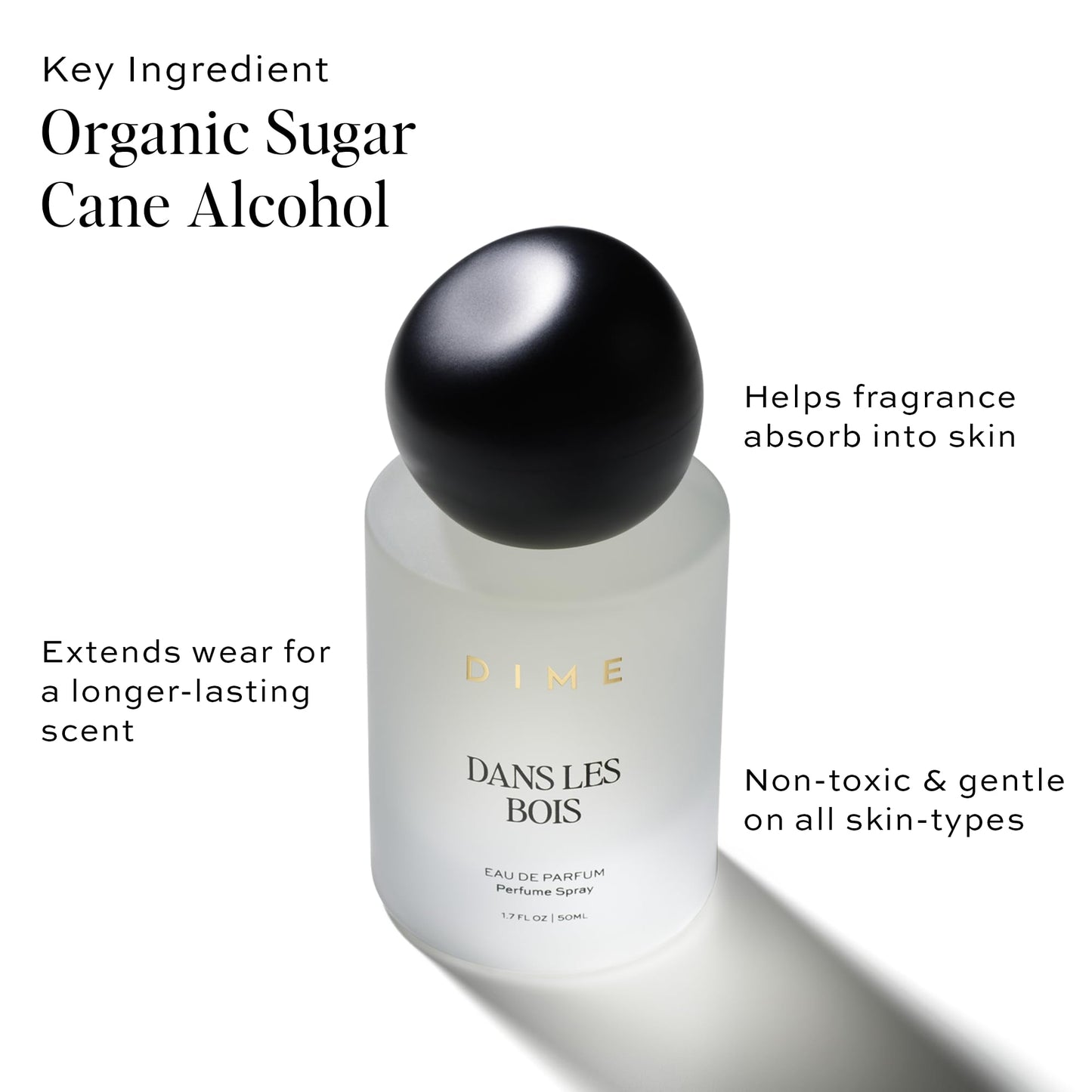 DIME Beauty Perfume Dans Les Bois, 1.7 oz / 50 ml - Feminine and Bold Scent, Hypoallergenic, Clean Perfume, Eau de Toilette For Women