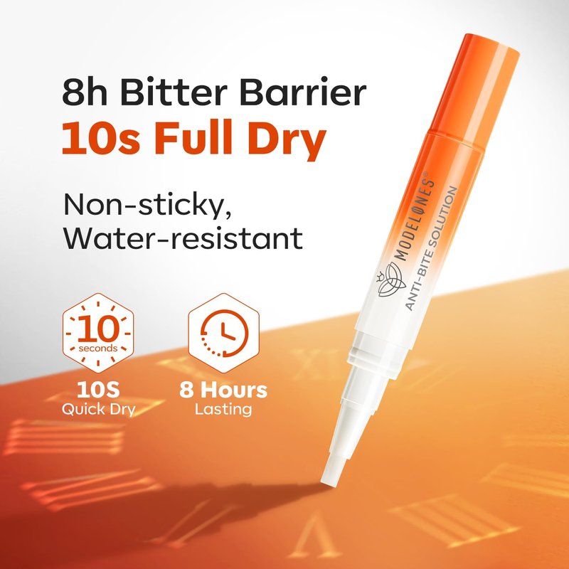 Modelones Nail Biting Prevention | Quick-Dry Bitter Nail Polish Pen for Kids & Adults - Safe Solution for Age 1+