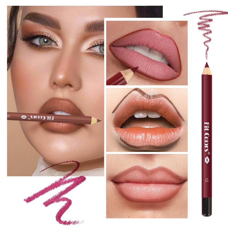Matte Lip Liner Set - 12 Pcs Creamy Velvet Lipstick Kit | Waterproof, Long-Lasting, High Pigmented