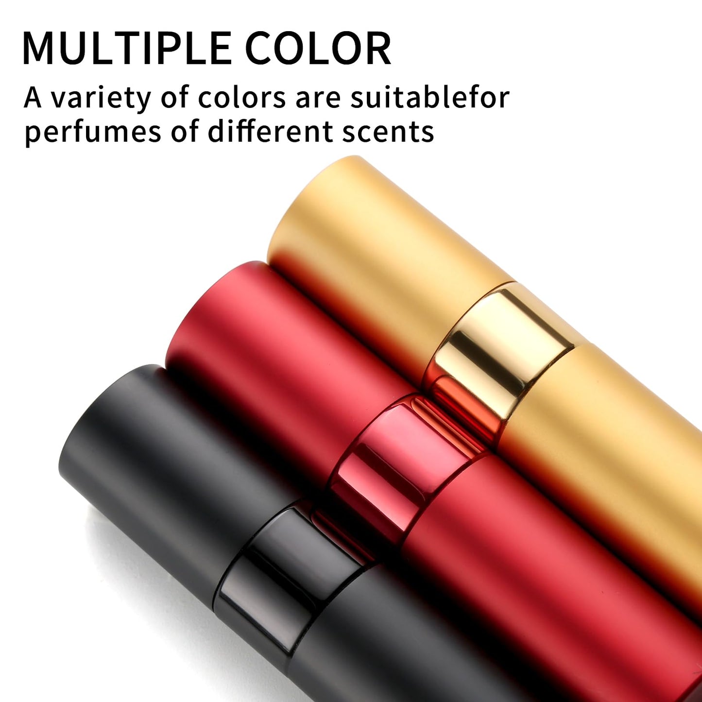 Likealot Perfume Travel Refillable Atomizer 8ML (3PCS) - Empty Cologne Spray Bottle, Portable & Leakproof Sprayer for Travel (Black)