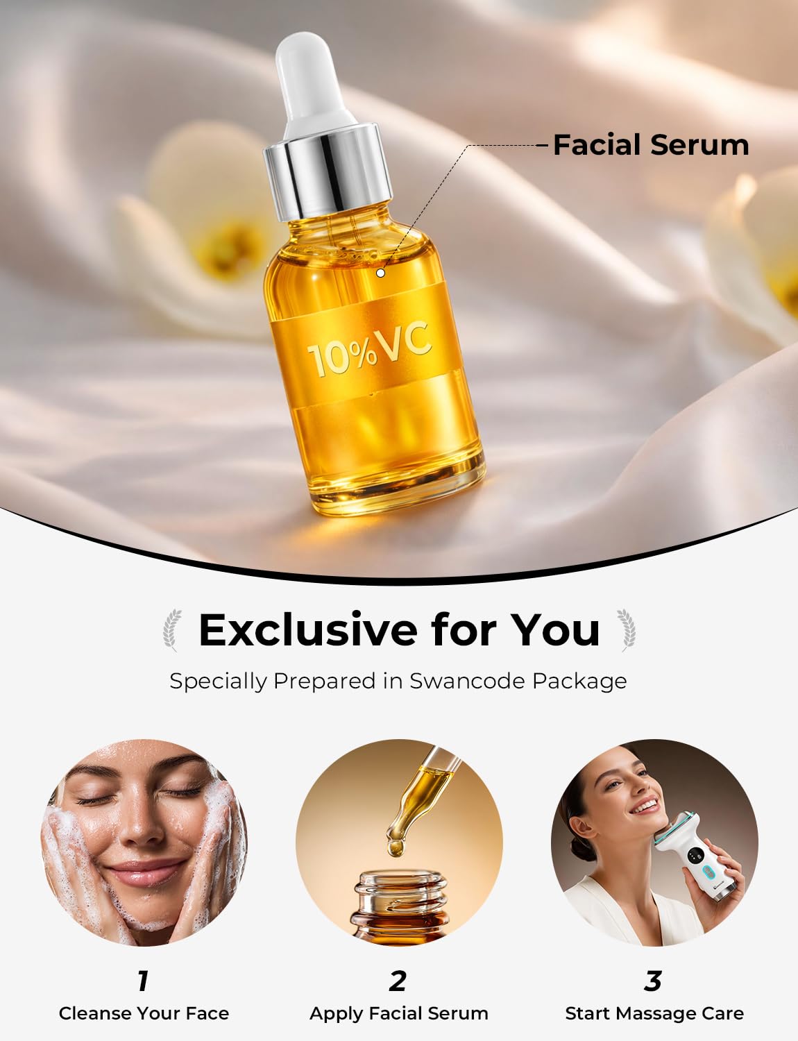 Cold & Heat Red Light Therapy with Serum - 7-in-1 LED Face Sculpting Tool for Depuffing, Sculpting, Lifting, Hot Electric Gua Sha & Cold Depuffing Wand for Face, Neck & Eye Area, Face&Neck Massager