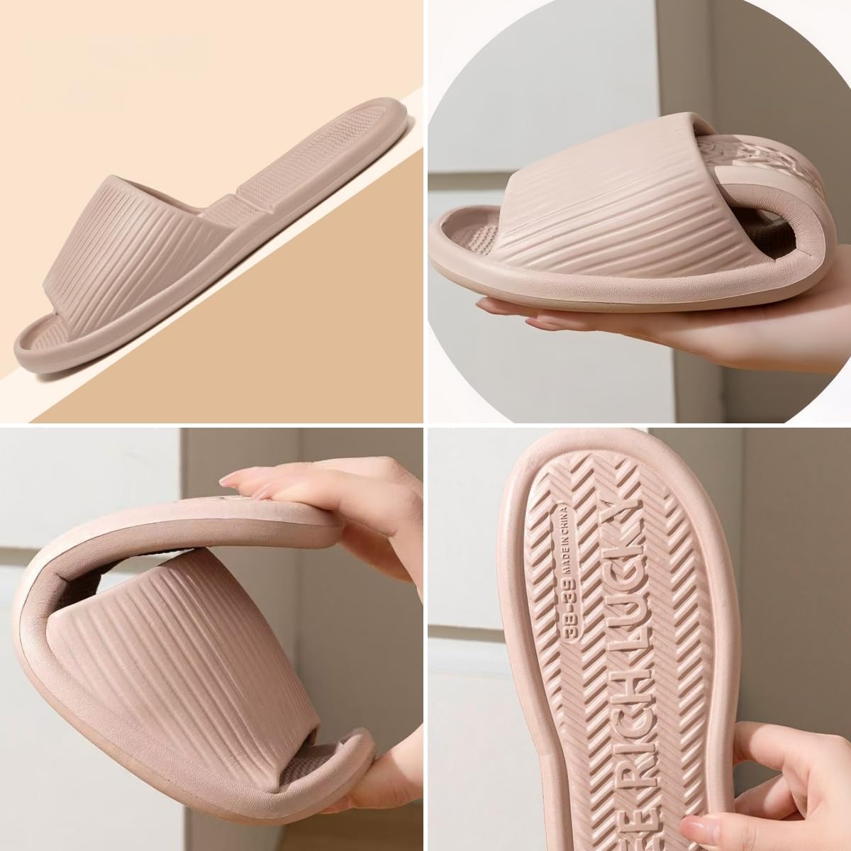 Foldable Slippers for Women & Men - Portable Travel Slides | Non-Slip, Quick-Dry Open Toe Shoes with Storage Bag