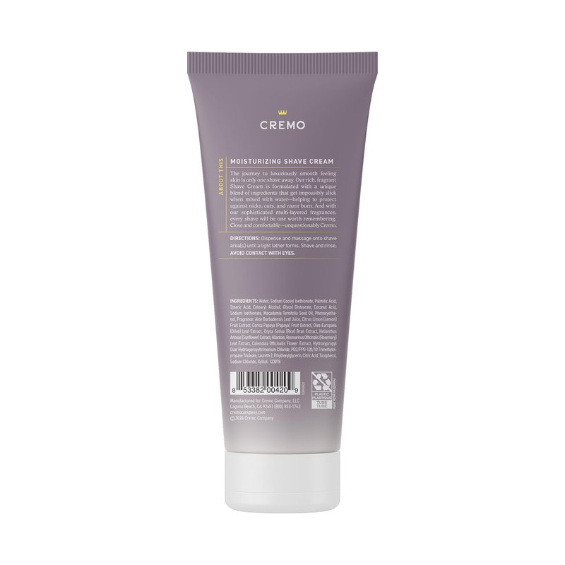 Cremo Women’s Shaving Cream Sensitive Skin, Moisturizing, French Lavender, Ultra-Slick Shave Cream for Women, Fights Nicks, Cuts and Razor Burn, 6 Fl Oz