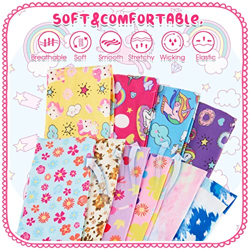 Juexica 12-Piece Girls' Elastic Headbands - Soft Unicorn & Floral Hair Bands