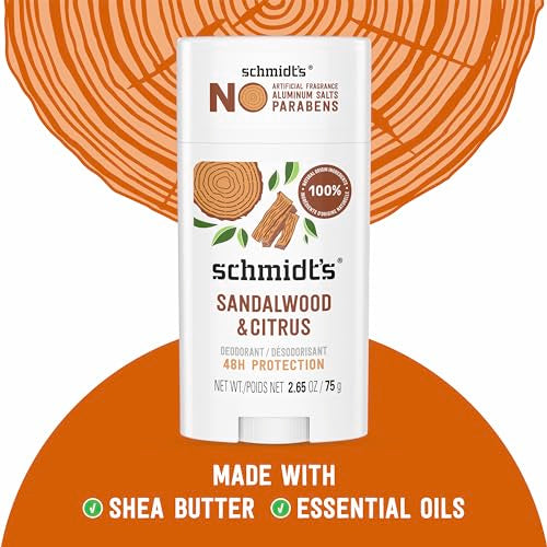Schmidt's Aluminum-Free Natural Deodorant, Sandalwood & Citrus, 2.65 oz, 2 ct