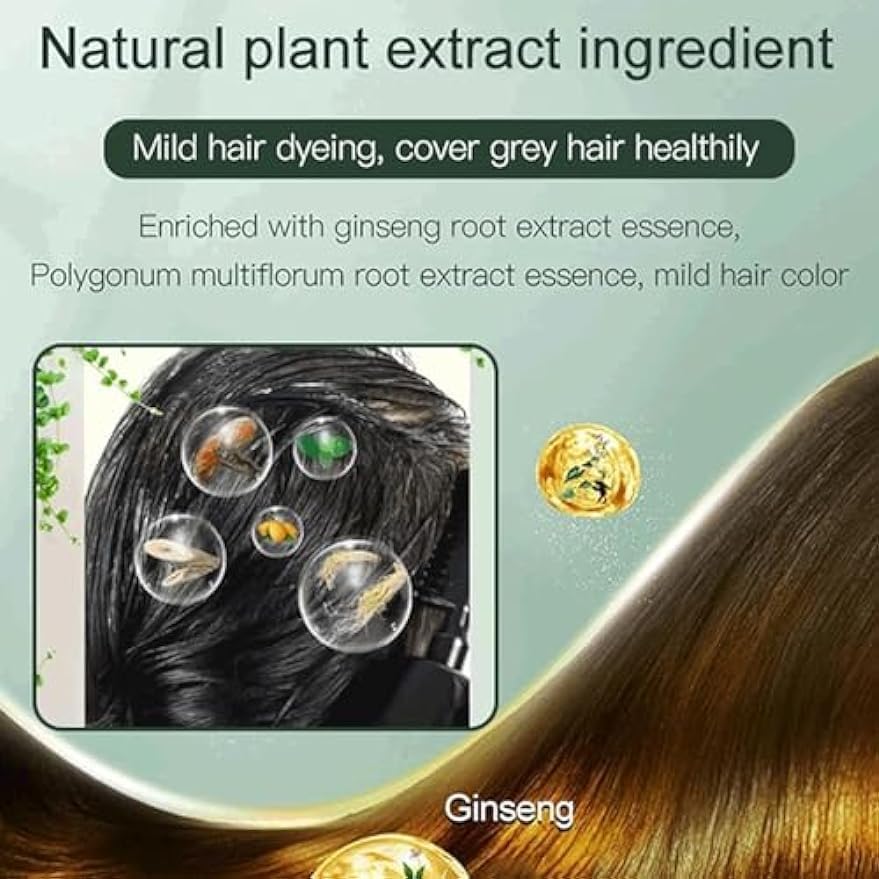 Natural Black Fruit Hair Dye Cream - Dark Brown Grey Coverage for Men & Women