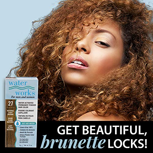 Water Works Light Brown Permanent Hair Color Powder - Root Touch-Up & Full Coverage, 3 Pack