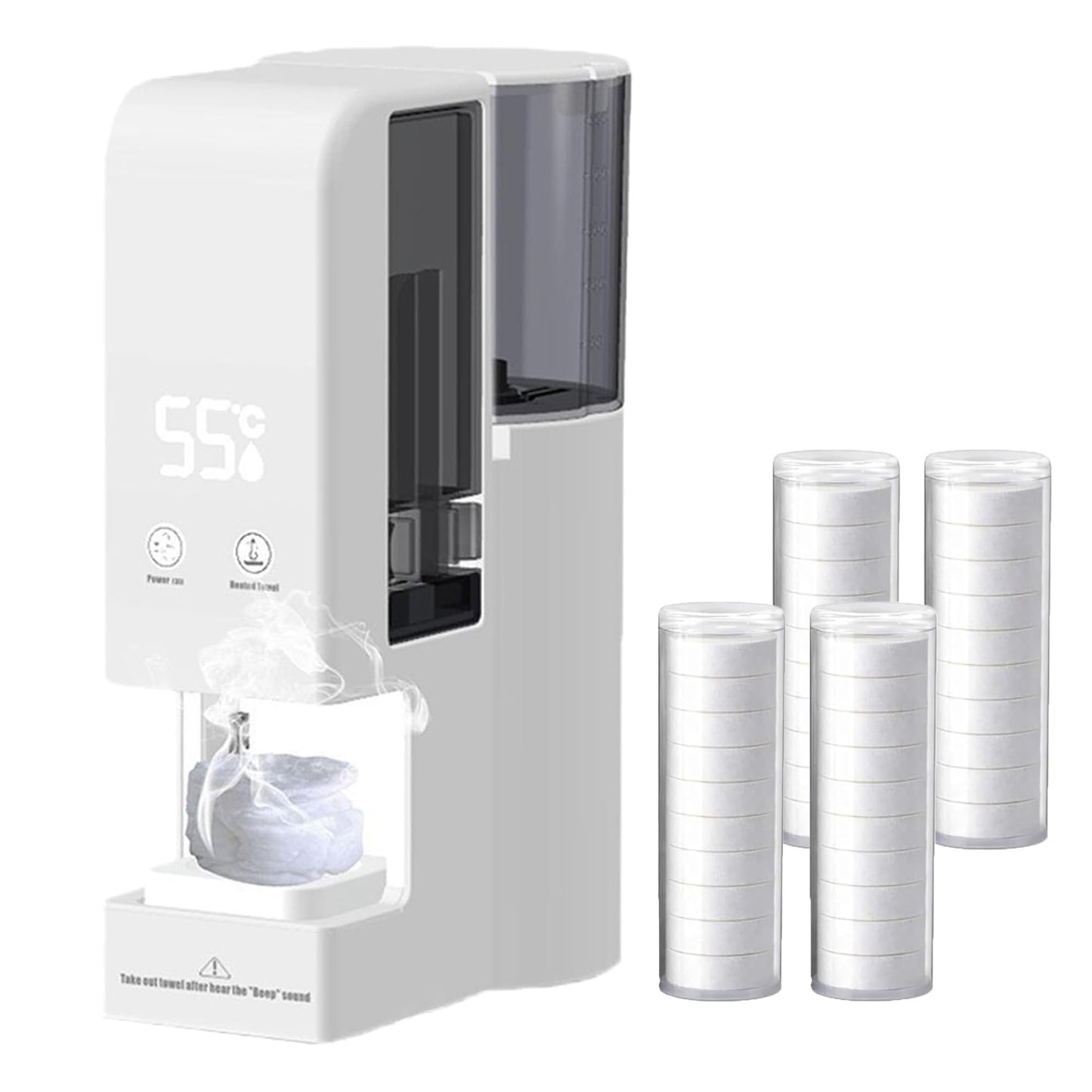 Live Full Hot Towel Dispenser, Hot Face Towel Heater Machine, 5-Second Rapid Heating, 55°C Constant Temp Heated, Suitable for Skincare, Cleansing and Physical Therapy (1Set & 80Towel)