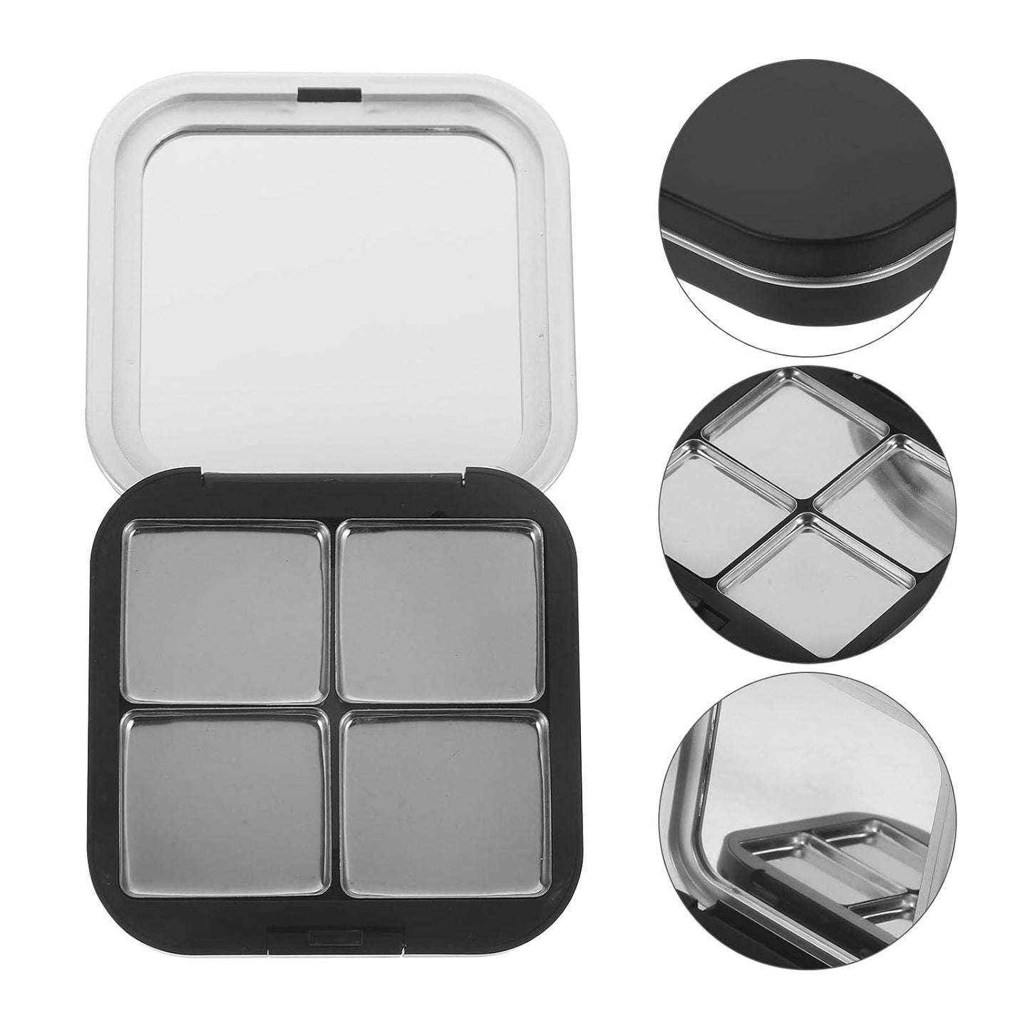 KALLORY Empty Eyeshadow Palette - Magnetic Makeup Container for DIY Blush, Lipstick & Eyebrow Powder | Compact 3-Grid Design