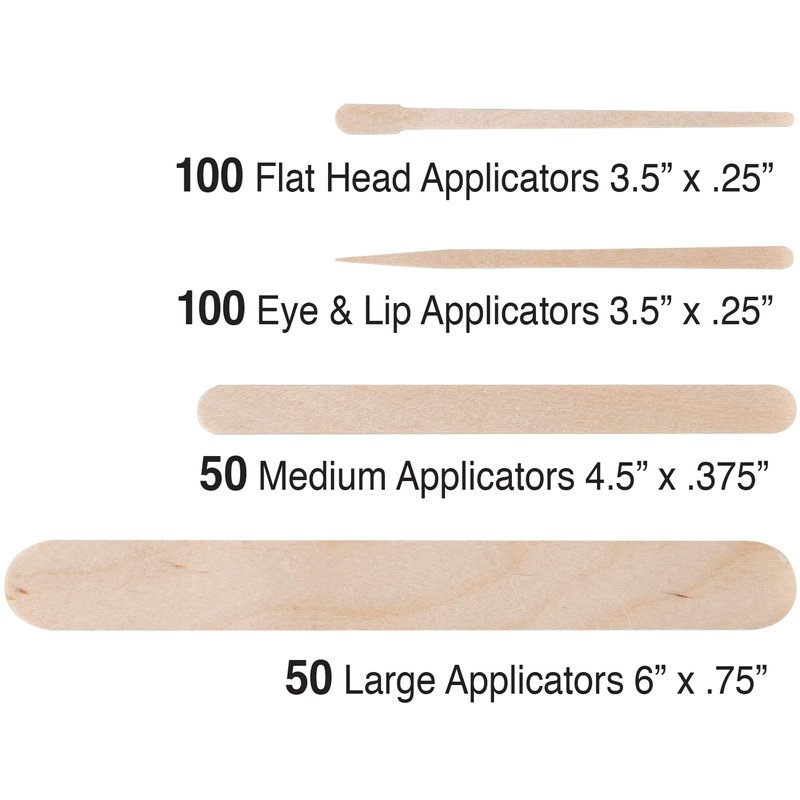 ForPro Premium Wood Stick 300 Pcs Kit, Non-Sterile, Assorted Hair Removal Waxing Applicators for Face & Body, 300-Count