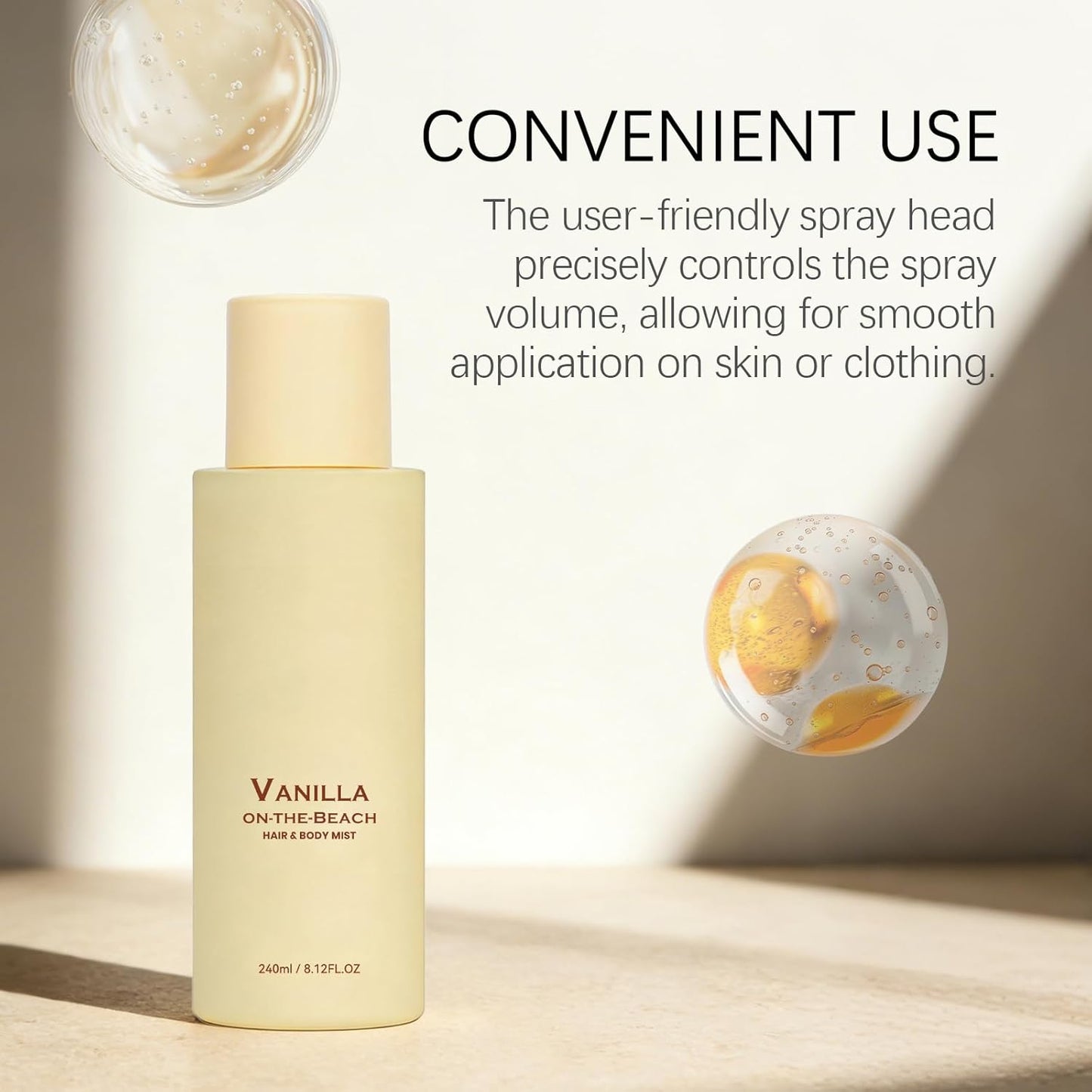 Vanilla Ocean Fragrance Spray - Natural Vanilla & Ocean Scent | Long-Lasting, Lightweight & Portable