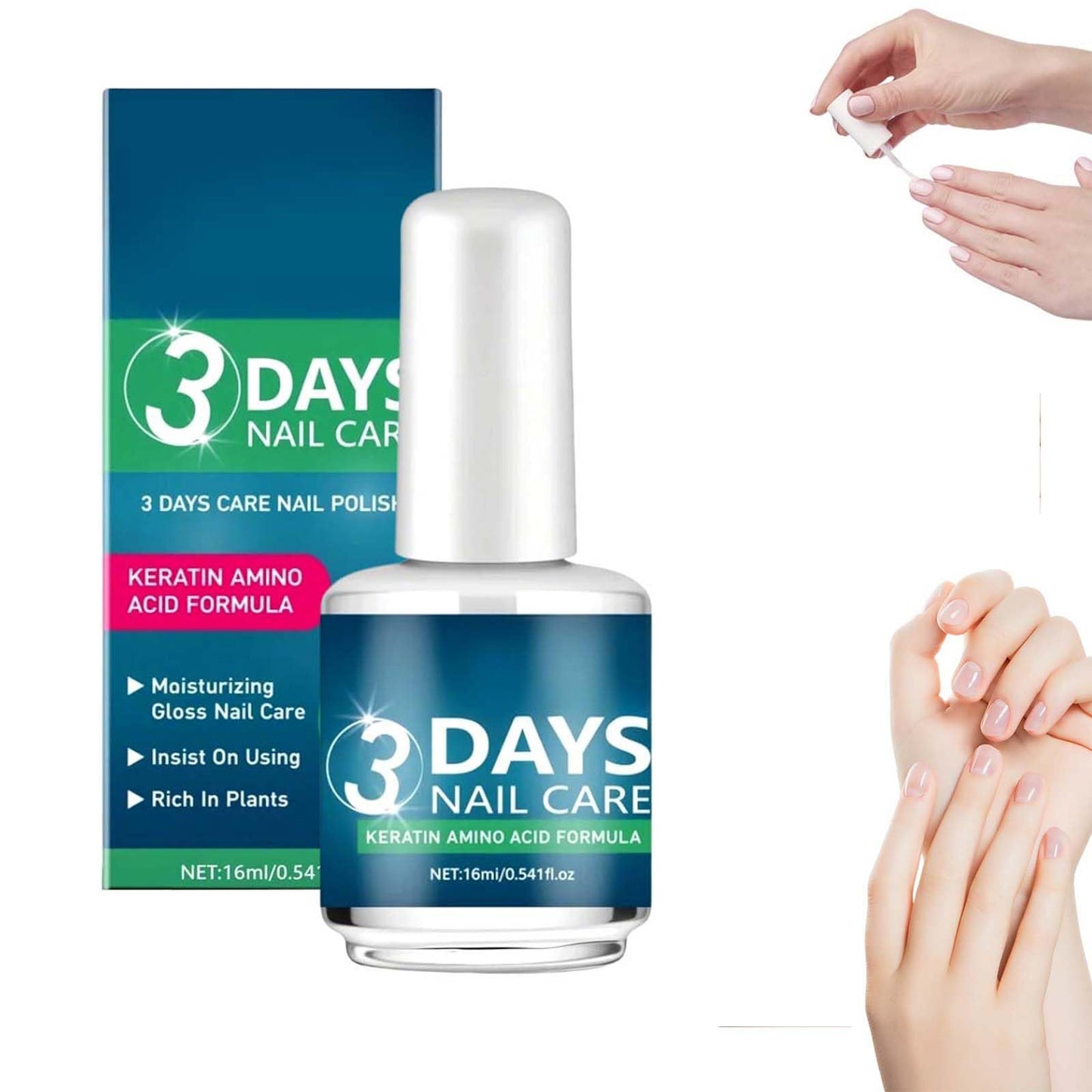 3 Days Nail Care Oil with Keratin, 2026 New Fast Strengthening & Hydrating for Dry, Weak and Fragile Nails (1, One Size)