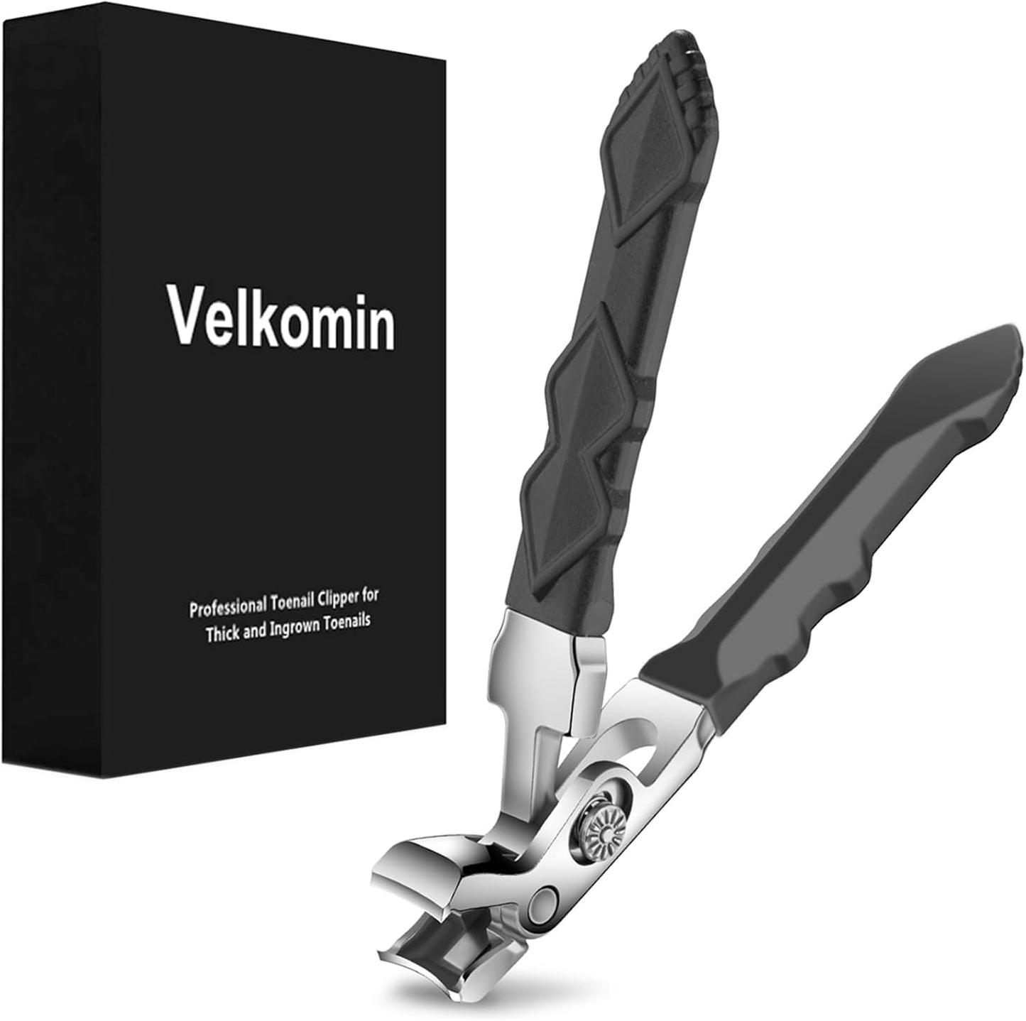 Long Handle Toenail Clippers - Ergonomic Design for Thick Nails | 15mm Wide Jaw Opening, Curved Blade