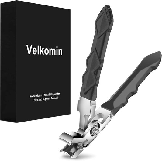 Long Handle Toenail Clippers - Ergonomic Design for Thick Nails | 15mm Wide Jaw Opening, Curved Blade