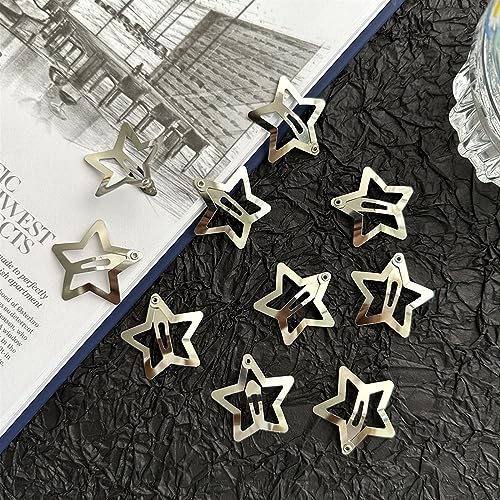 Y2K Star Hair Clips - 15 Pack Non-Slip Metal Barrettes for Women
