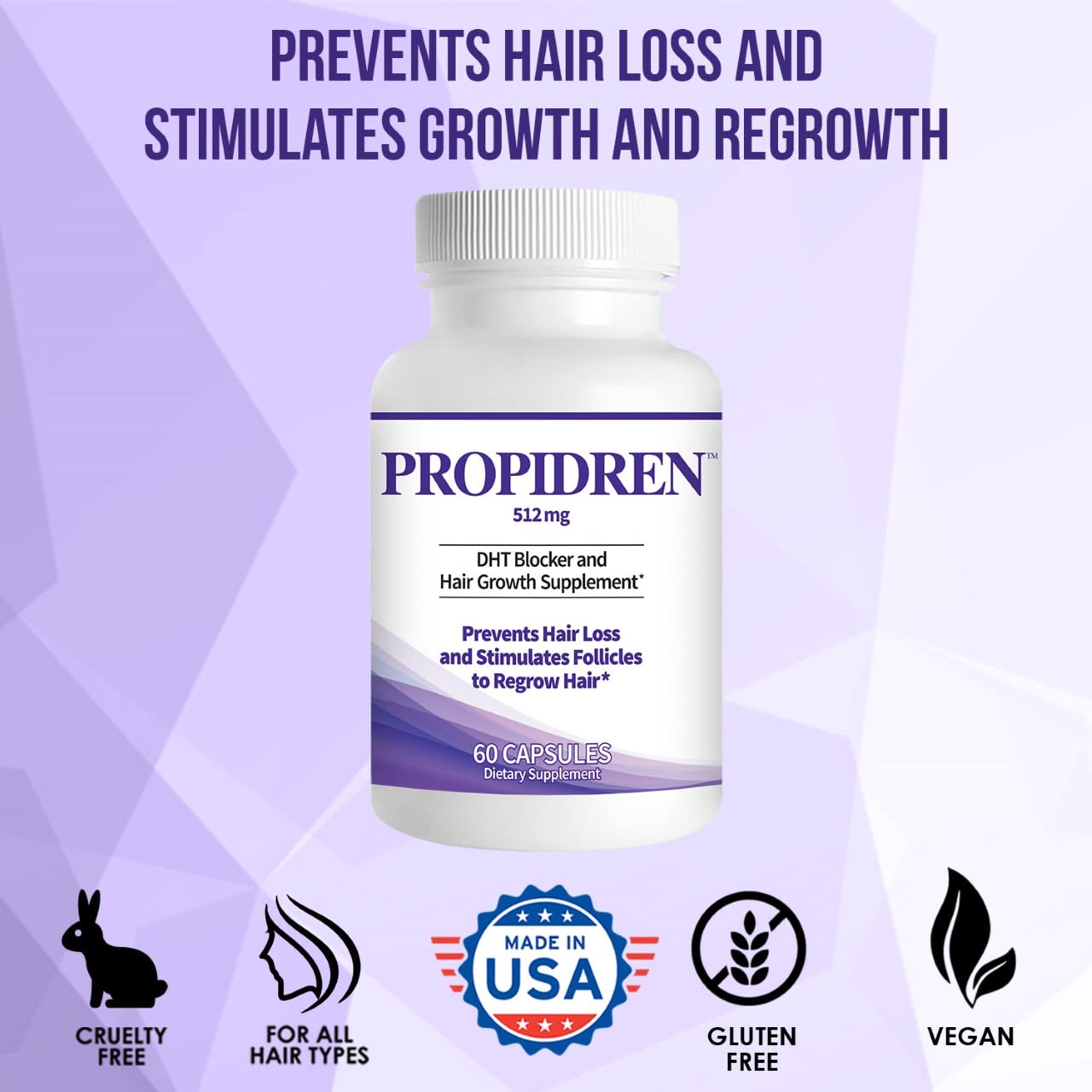 Propidren DHT Blocker & Hair Growth Pills To Stop Hair Loss and Regrow Hair